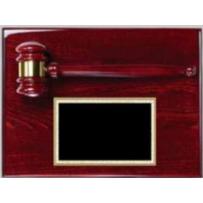 9" x 12" Premium Quality Rosewood Piano Finish Gavel Plaque