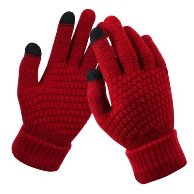 Knit Jacquard Touch Screen Gloves