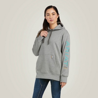 Ariat® Women's Heather Gray & Meadowbrook Rebar® Graphic Hoodie