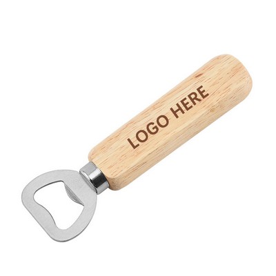 Stainless Steel Bottle Opener w/ Wooden Handle