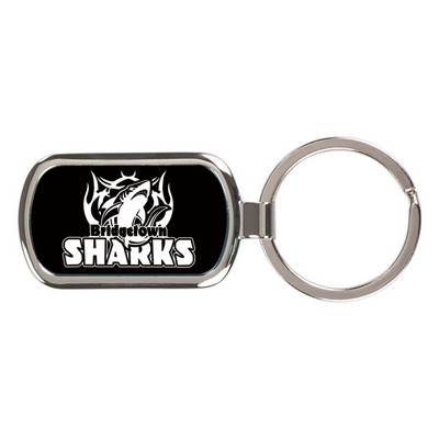 1.1" x 1.9" - Rectangular Metal Keychain