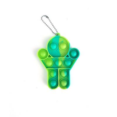 Human Shaped Christmas Tree Decoration Bubble Toy Keychain