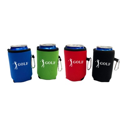 Collapsible Neoprene Can Cooler with Carabiners