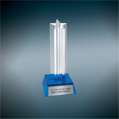 6.75" Blue Star Column Acrylic Award