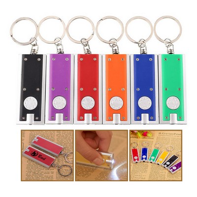 Rectangular Mini Portable LED Lights Keychains Flashlight