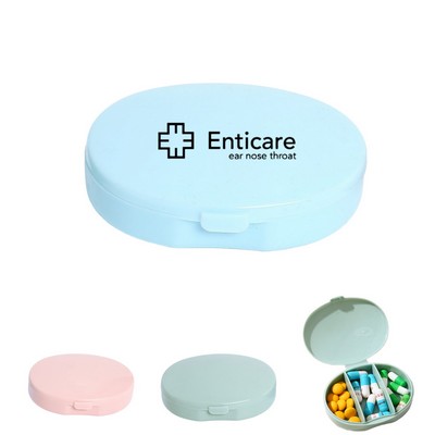 Oval 3 Compartments Portable Pill Box