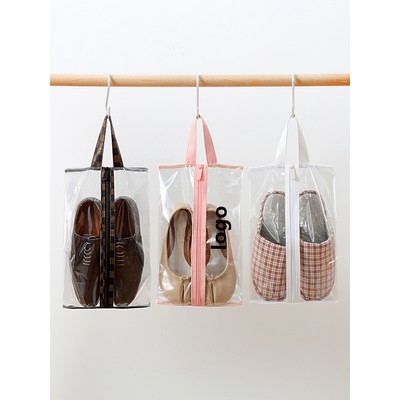 Reusable Transparent Shoes Bag with Zip Dustproof Waterproof Storage Bags