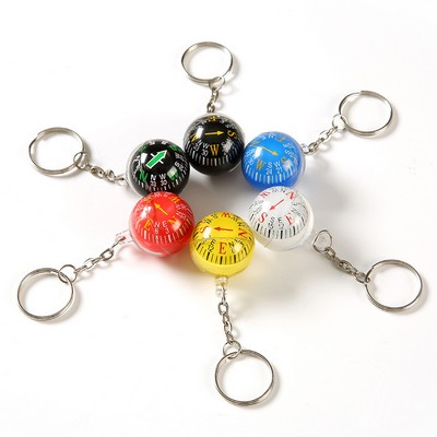 Ball Shaped Compass Keychain