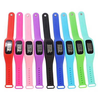 Digital Silicone Bracelet Pedometer w/Plastic Box