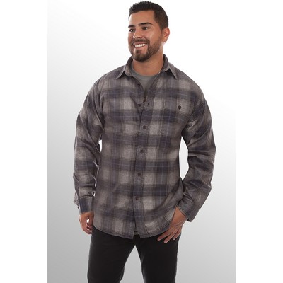 Charcoal/Navy Corduroy Plaid Shirt