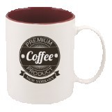 11 Oz. White/Maroon Sublimatable Ceramic Mug