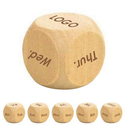 1.96'' Working Days Wooden Dice