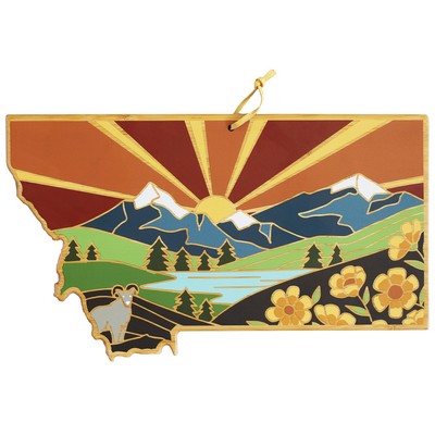 Montana State Shaped Cutting & Serving Board w/Artwork by Summer Stokes