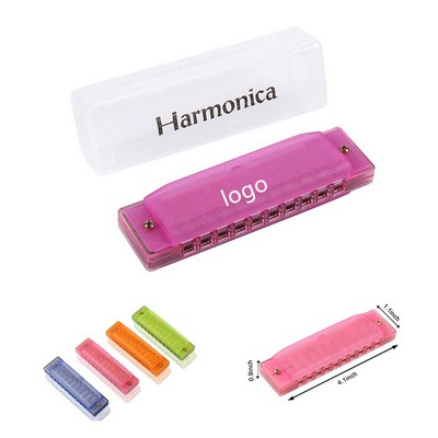 10 Hole Translucent Harmonica for Children Kids