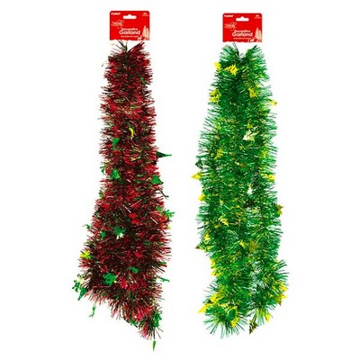 Christmas Tinsel Garlands - Red & Green, 7' (Case of 48)