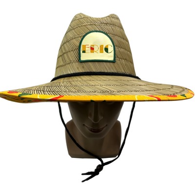 Straw Lifeguard Hat Woven Label Life Guard Cap