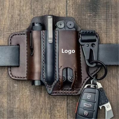 Multitool Sheath For Belt Leather EDC Pocket Organizer For Men