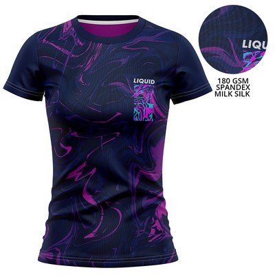 Women's 180 GSM Spandex Milk Silk Sublimation Performance T-Shirt