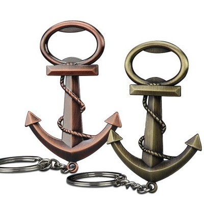 Anchor Shape Bottle Opener Keychain