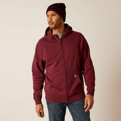 Ariat® Men's Burgundy Rebar® Workman™ Born For This Full Zip Hoodie