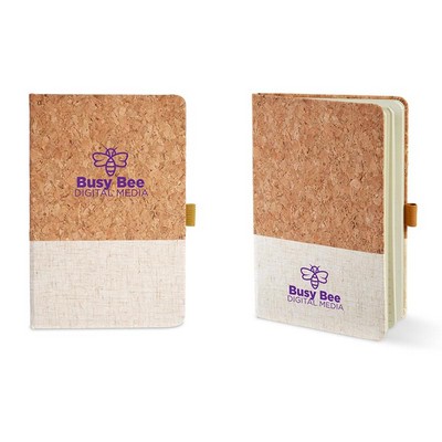 5x7 Hard Cover Cork & Heathered Fabric Journal