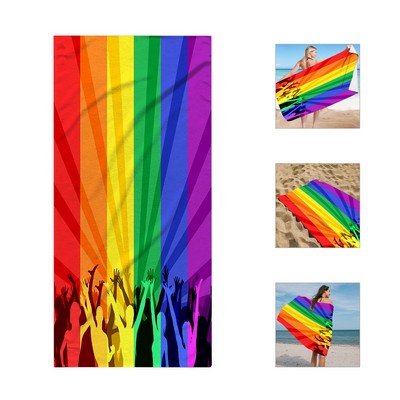 Full Color Rainbow Beach Towel