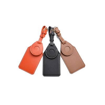 PU Leather Luggage Tag With Airtag Holder