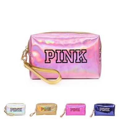 Holographic Leather Cosmetic Bag - OCEAN