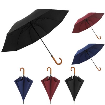 Automatic Open Umbrella Wooden Handle