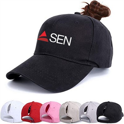 100% Cotton Ponytail Baseball Cap