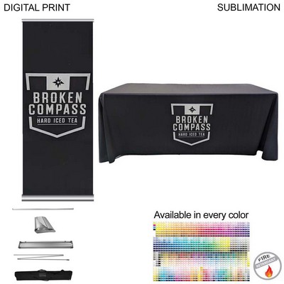 Deluxe Tradeshow Package, Deluxe Retractable Banner + Premium Sublimated tablecloth for 6' table