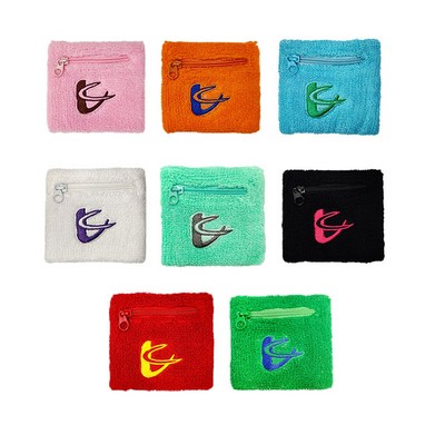 Zipper Cotton Sports Wristband