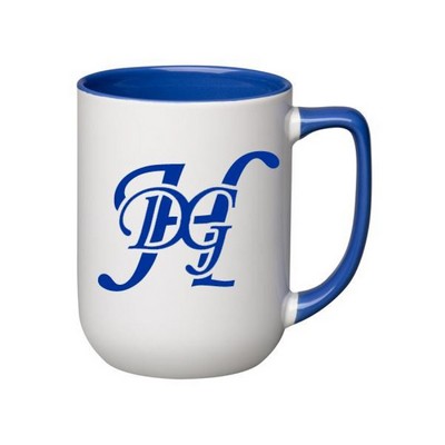 17 oz. Ocean Blue In and Handle / White Out Arlen Mug