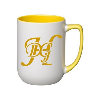 17 oz. Yellow In and Handle / White Out Arlen Mug