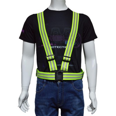 Hi Vis Adjustable Reflective Tape Safety Running Cross Belt