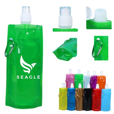 16 oz Collapsible Water Bottle with Carabiner