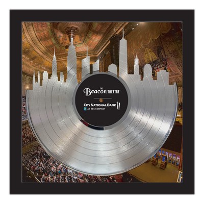 Framed Platinum LP Record - City Skyline W/ Custom Background