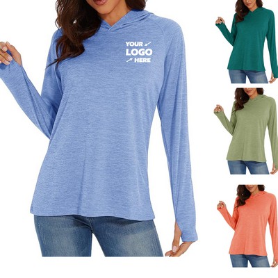 Women's Hoodie Shirts Long Sleeve Sun Shirt With Thumb Hole Women's Hoodie Shirts With Thumb Hole