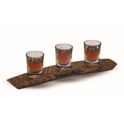 Wine Barrel Whiskey/Scotch Flight Walnut