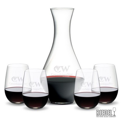 RIEDEL Merlot Decanter & 4 Stemless Wine