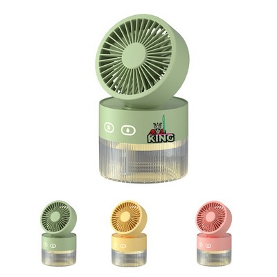 USB Portable Mist Typhoon Fan & Smart Humidifier 3-Speed