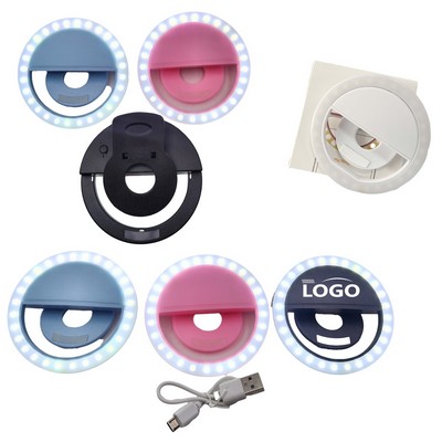 28 LED Bulbs Clip On Rechargeable Selfie Ring Light