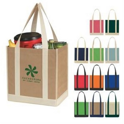 Non-Woven Two-Tone Shopper Tote Bag