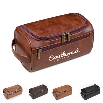 Personalized Leather Toiletry Bag