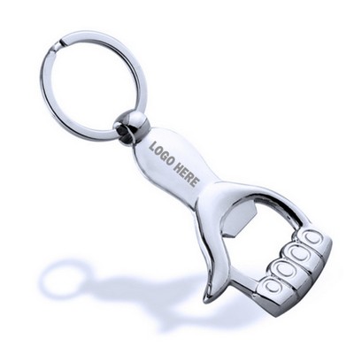 Metal Hand Shape Bottle Opener Key Chain