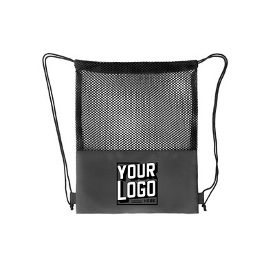 Mesh Pocket Drawstring Backpack