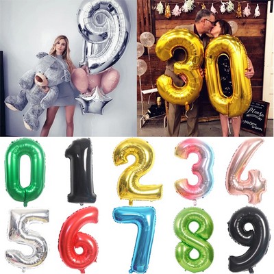 Number Balloons Foil Helium