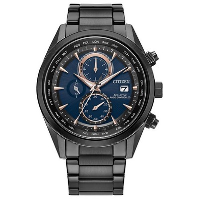 Citizen® Men's Sport Luxury Radio Control Stainless Steel Bracelet Watch w/Blue Dial