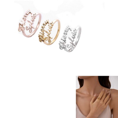 Fashion Jewelry Personalized Custom Letter Ring