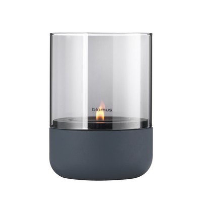 blomus Calma Steel Gray Hurricane Lamp for Tealight